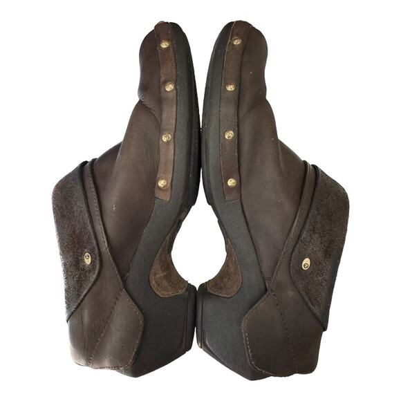 Merrell Luxe Wrap Chocolate Leather Studded Clog western Shoes size 8.5 - Picture 1 of 16